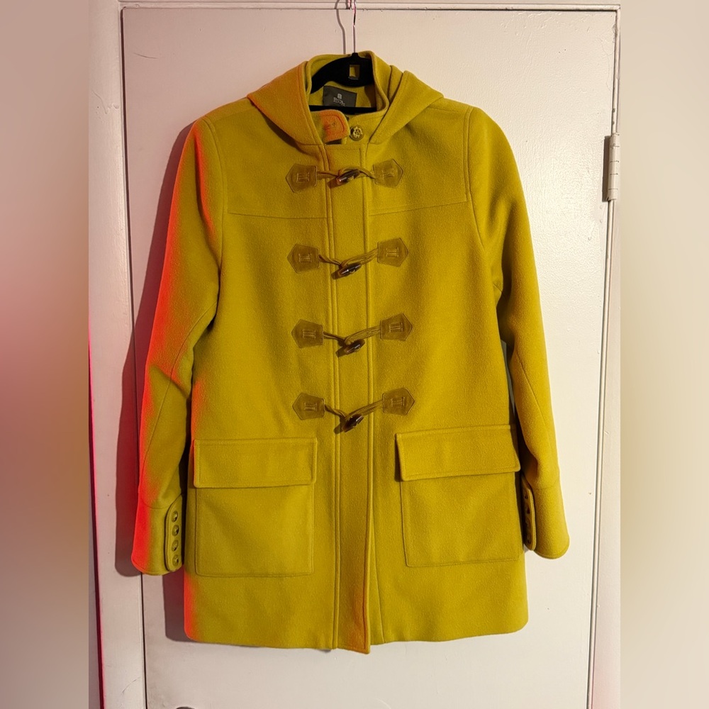 Sol Alpaca Mustard Hooded Toggle Coat Near new, wool & alpaca blend. Size L.